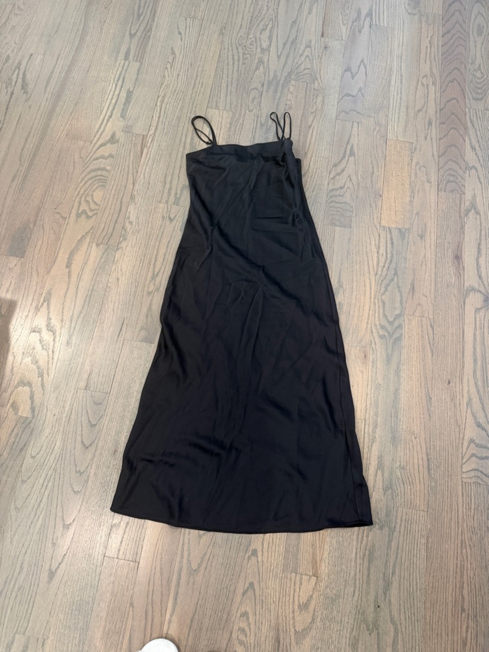 Abercrombie & Fitch Black Maxi Slip Dress with Thin Straps